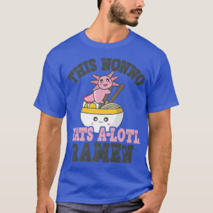 Camiseta Mens Engraçado Ramen Adorando Comendo Axolotl Não-