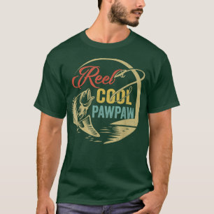 Camiseta Mens Engraçado Rolo Legal PawPaw Adorava Pescar