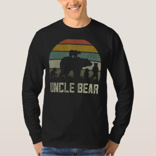 Camiseta Mens Engraçado Urso Tio Quatro Crianças Cub Dia de