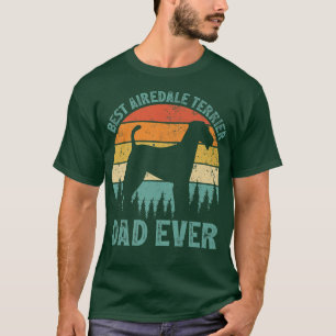 Camiseta Mens Engraçado Vintage Melhor Pai Airedale Terrier