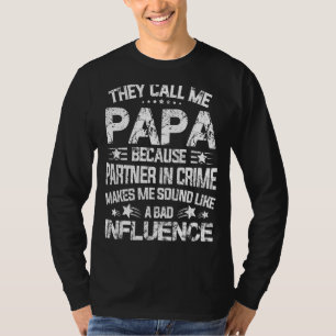 Camiseta Mens Engraçado Vovô Me Chamam De Sócio Papá Em Cr