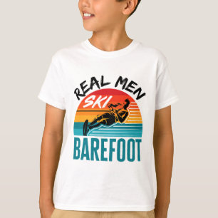 Camiseta Mens Engraçados Água Refoot Esquiando Homens Reais
