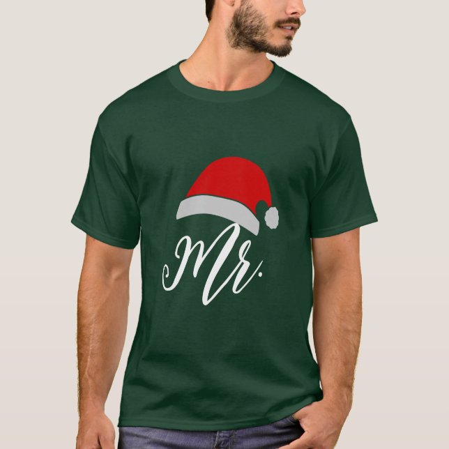 Camiseta Mens Engraçados Casais de Natal Correspondendo ao  (Frente)