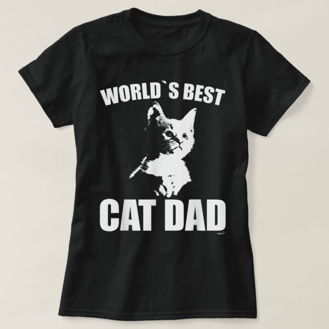 Camiseta Mens engraçados O MELHOR CAMISEIRO DE PAI DE GATO (Frente do Design)