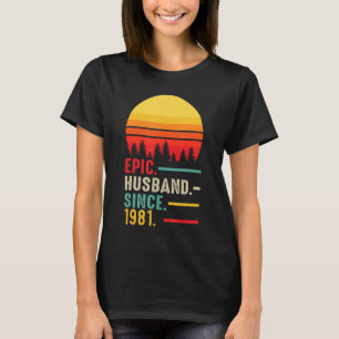 Camiseta Mens Epic Husband Desde 1981, feliz aniversário