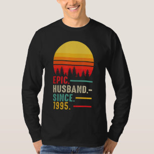 Camiseta Mens Epic Husband Desde 1995, feliz aniversário