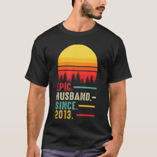Camiseta Mens Epic Husband Desde 2013 Feliz Aniversário