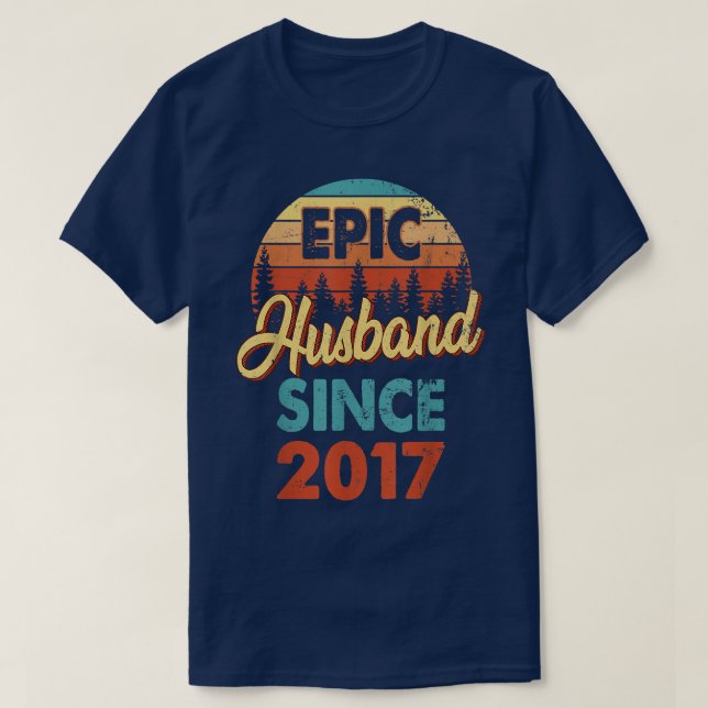 Camiseta Mens Epic Husband Desde 2017, Casando Anniv Há 5 A (Frente do Design)