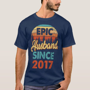 Camiseta Mens Epic Husband Desde 2017, Casando Anniv Há 5 A