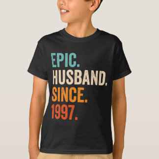 Camiseta Mens Epic Husband Desde o aniversário de 25 de 199