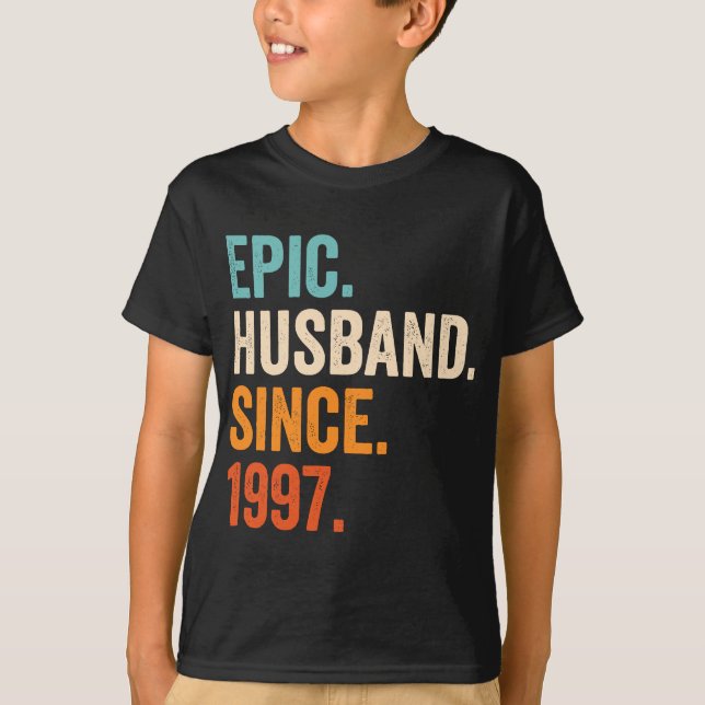 Camiseta Mens Epic Husband Desde o aniversário de 25 de 199 (Frente)
