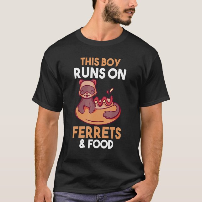 Camiseta Mens Esse Garoto Funciona Na Comida E Nos Furões (Frente)