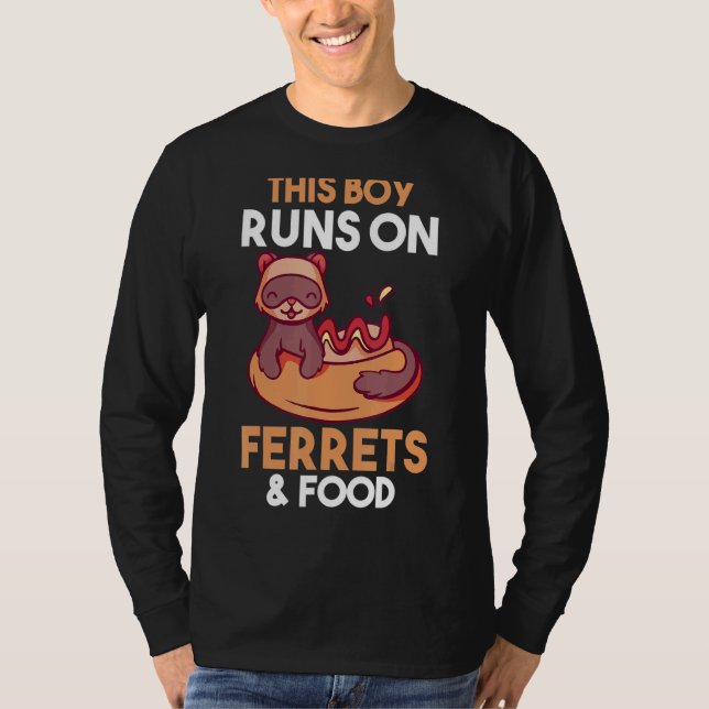 Camiseta Mens Esse Garoto Funciona Na Comida E Nos Furões (Frente)