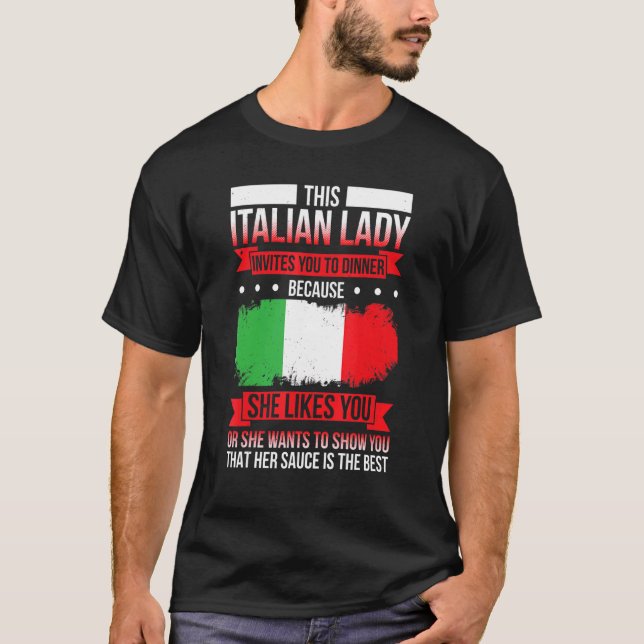 Camiseta Mens, Esta Dama Italiana Convida-O A Jantar Becau (Frente)