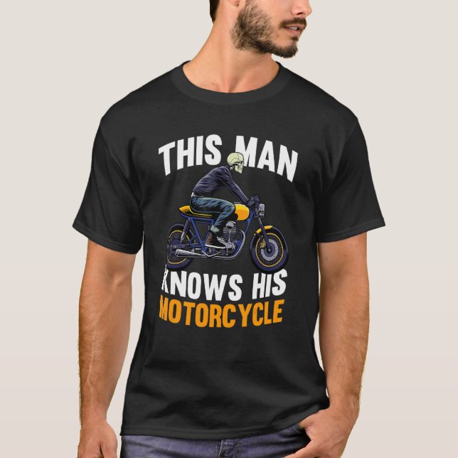 Camiseta Mens Este Homem Conhece A Moto-Bicicleta (Frente)