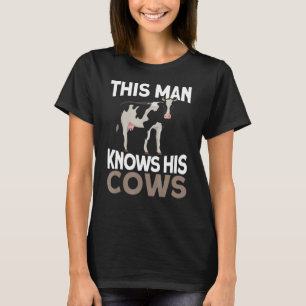 Camiseta Mens Este Homem Conhece As Vacas Farmer Fazenda Le