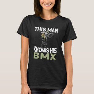 Camiseta Mens Este Homem Conhece O Ciclista Bmx De Bike Rid