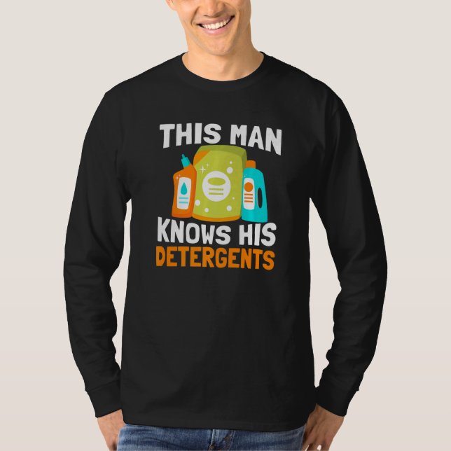 Camiseta Mens Este Homem Conhece O Detergents School Custod (Frente)