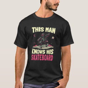 Camiseta Mens Este Homem Conhece O Skat De Bordo Do Skate