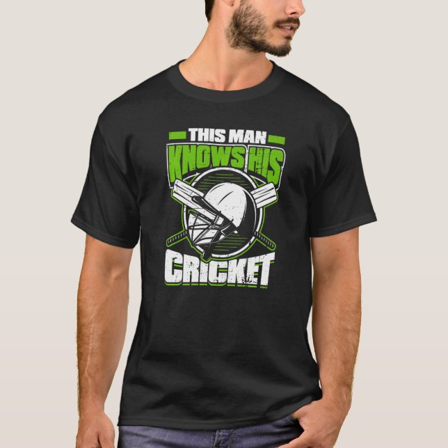 Camiseta Mens Este Homem Conhece Seu Jogador De Críquete Ba (Frente)