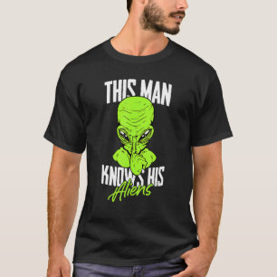 Camiseta Mens Este Homem Conhece Seus Aliens Ufo Extraterre