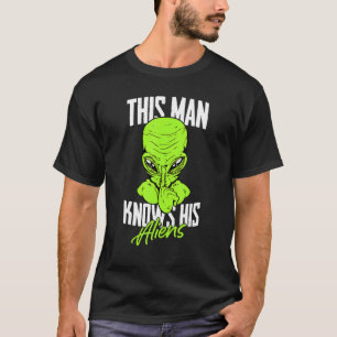 Camiseta Mens Este Homem Conhece Seus Aliens Ufo Extraterre