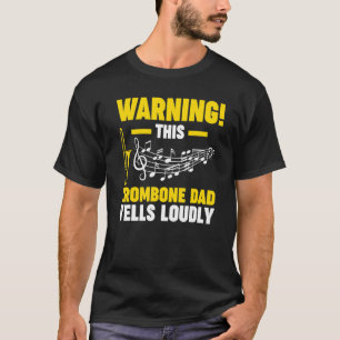 Camiseta Mens este pai de trombone grita alto música de tro