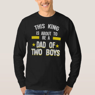 Camiseta Mens Este Rei Está Prestes A Ser Um Pai De Dois Ra