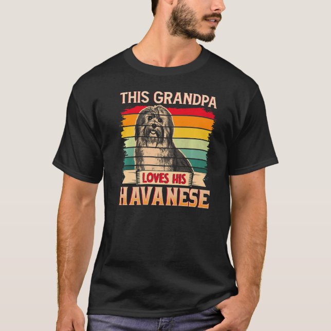 Camiseta Mens Este Vovô Ama O Cachorro Havanês 2 (Frente)
