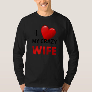 Camiseta Mens eu amo minha esposa louca por esposas