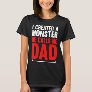 Camiseta Mens Eu Criei Um Monstro Ele Me Chama De Gordura D
