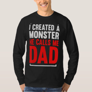 Camiseta Mens Eu Criei Um Monstro Ele Me Chama De Gordura D
