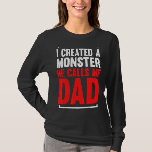 Camiseta Mens Eu Criei Um Monstro Ele Me Chama De Gordura D
