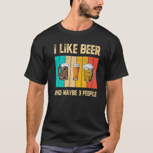 Camiseta Mens Eu Gosto De Cerveja E Talvez 3 Pessoas Vintag