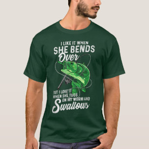 Camiseta Mens Eu Gosto Quando Ela Se Aproxima De Pescar Pre