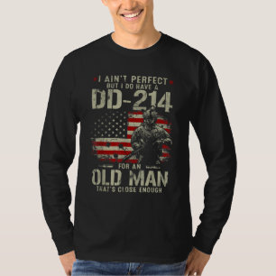 Camiseta Mens eu não sou perfeito eu tenho um veterano DD-2
