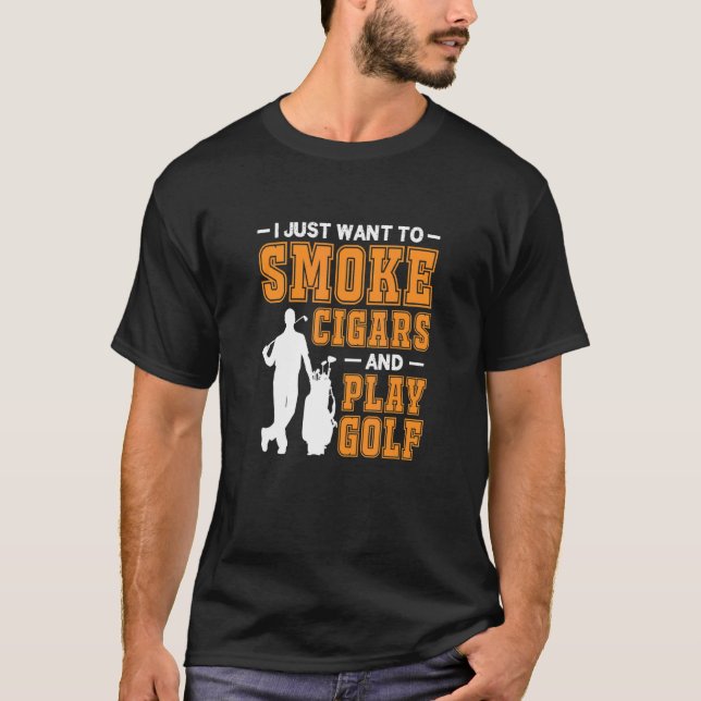 Camiseta Mens Eu Só Quero Fumar Cigarros E Tocar Cig De Gol (Frente)