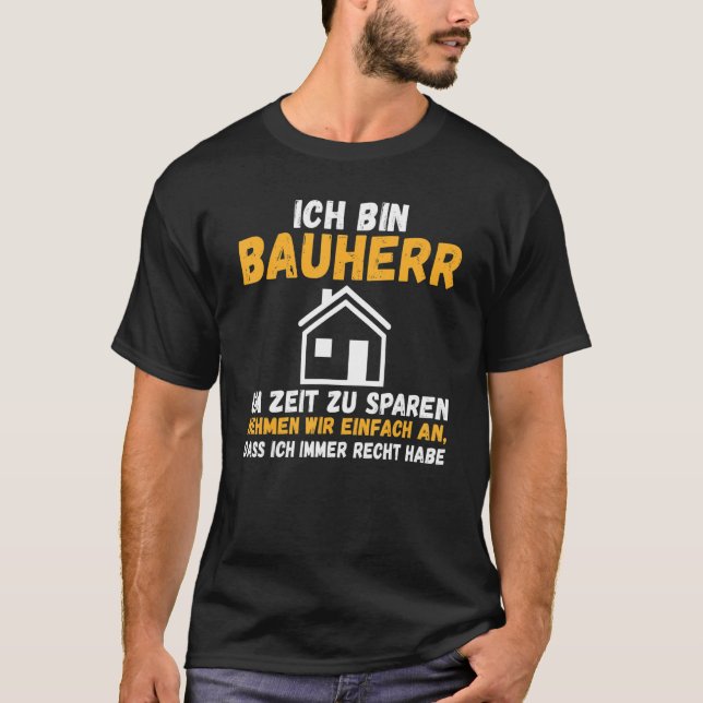 Camiseta Mens eu sou construtor poupar tempo certo ter cons (Frente)