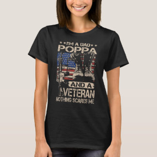 Camiseta Mens, eu sou um Pai Poppa e um Veterano pai