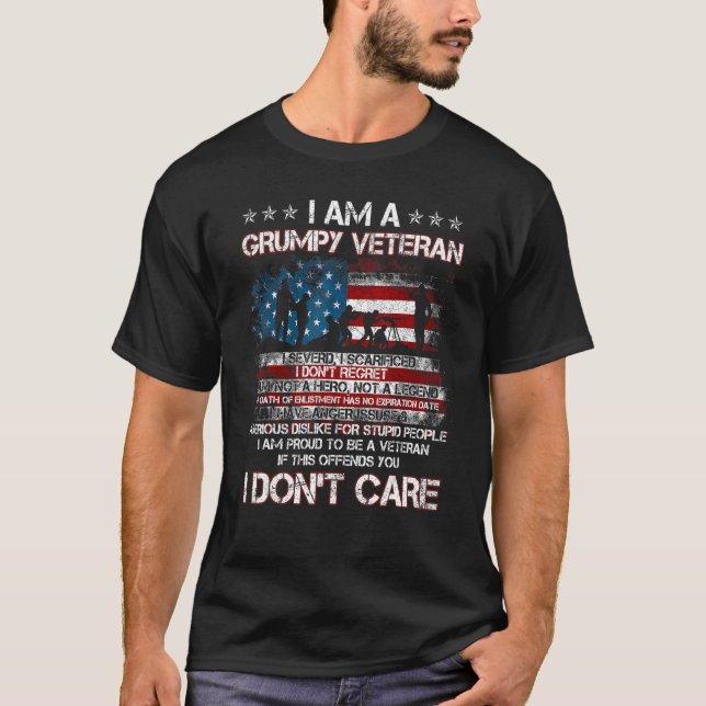 Camiseta Mens Eu Sou Um Veterano Engraçado Que Servi Eu Sac (Frente)