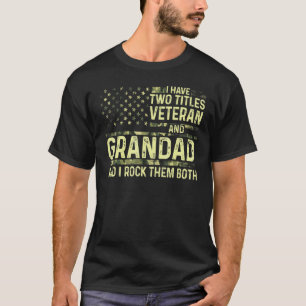 Camiseta Mens Eu Tenho Dois Títulos Veteranos E Avô Eu Rodo