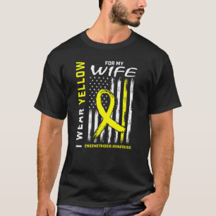 Camiseta Mens Eu Visto Amarelo Para Minha Esposa Endometrio