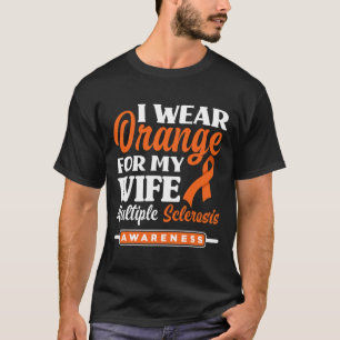 Camiseta Mens Eu Visto Laranja Para Minha Esclerose Múltipl