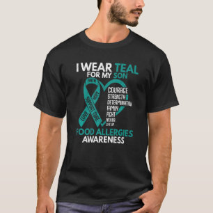 Camiseta Mens, Eu Visto Teal Para A Sensibilização Do Meu F
