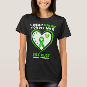 Camiseta Mens Eu Visto Verde Para Minha Esposa Bile Duct Ca