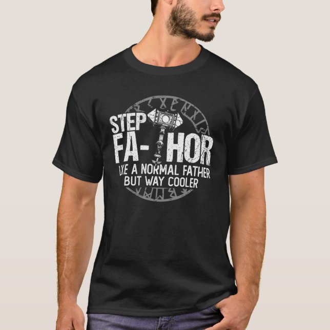 Camiseta Mens Fa-Thor Como Pai Muito Mais Poderoso Dos Pais (Frente)