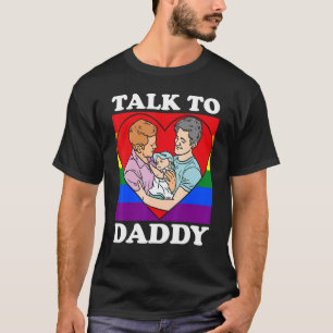 Camiseta Mens Falam Com Pai Engraçado Dizendo Por Pai Gay
