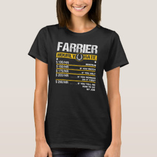 Camiseta Mens Farrier Ha Taxa Horária Ferradura Hoof Trimmi