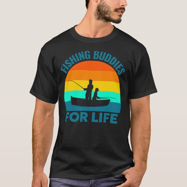 Camiseta Mens Father and Son Fishing Buddies For Life (Frente)