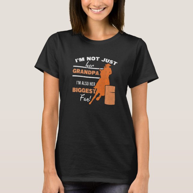 Camiseta Mens Father Of Barrel Racer Dad Biggest Fan Horse  (Frente)